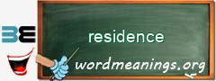 WordMeaning blackboard for residence